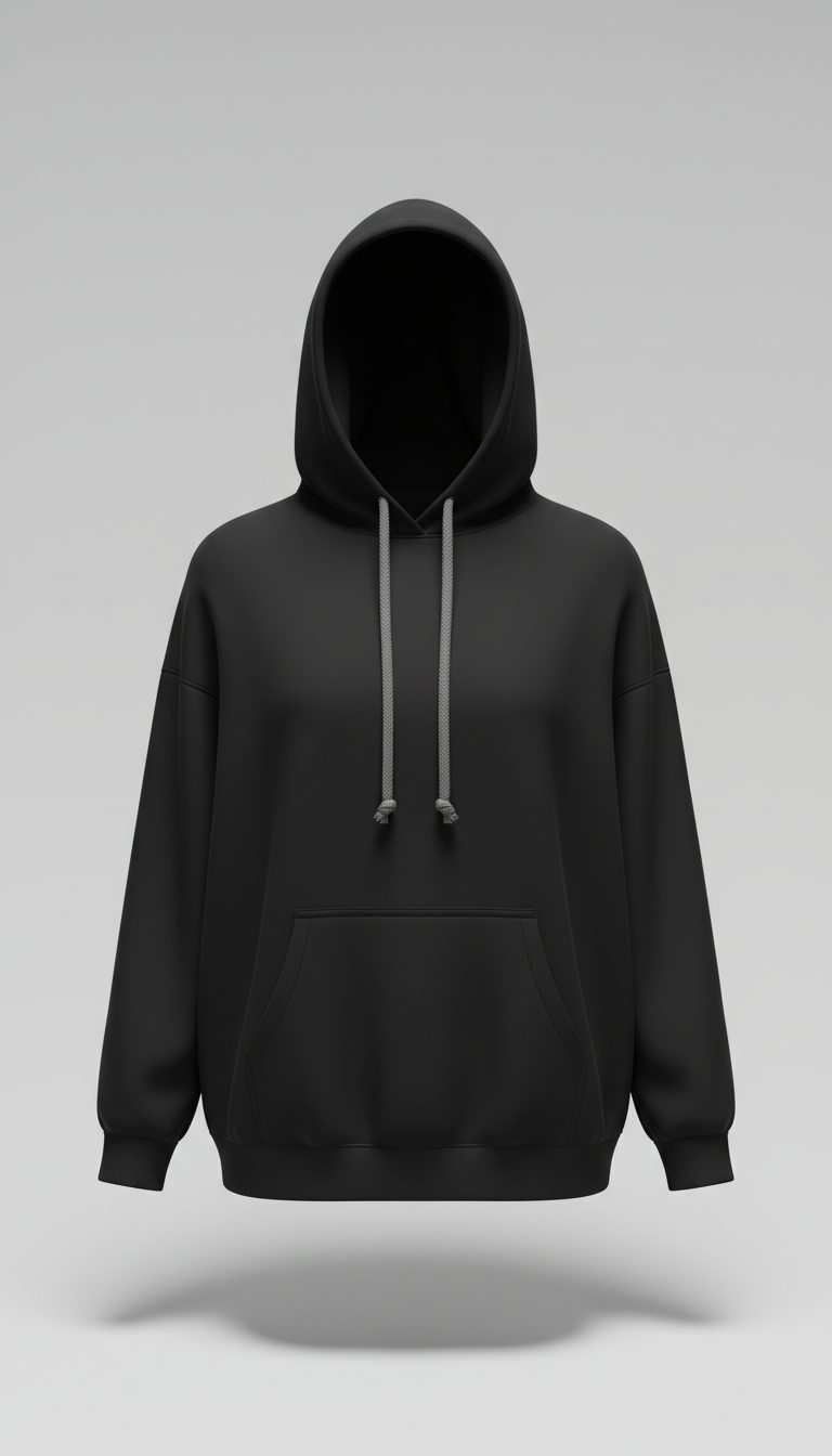 Oversized Hoodie Matte Black
